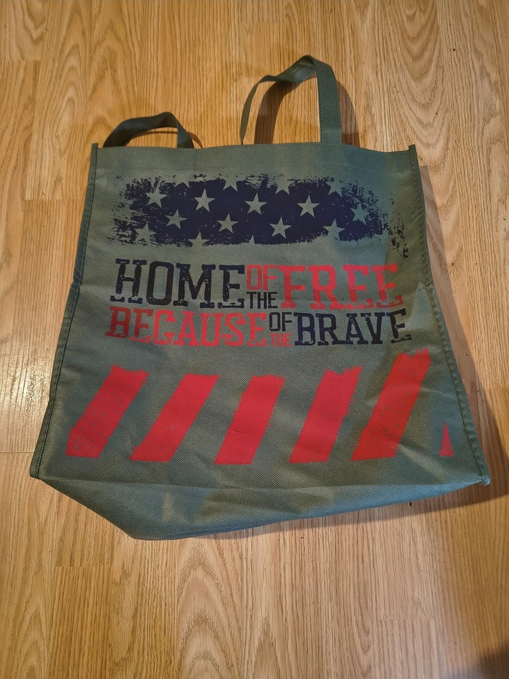 Home of the Free Olive Green Patriotic Tote Bag